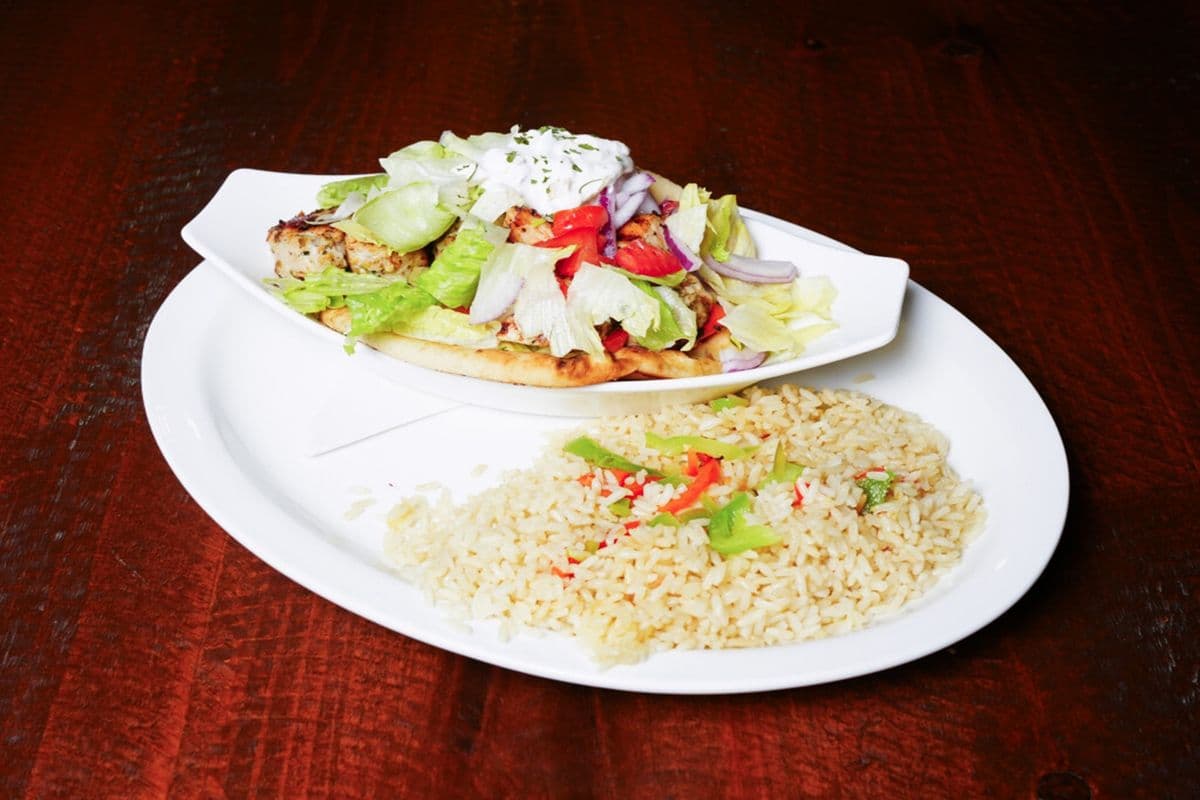 Chicken Souvlaki on a Pita