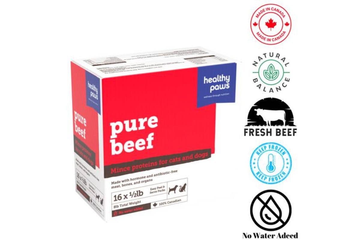 Healthy Paws Pure Minced Beef and Organ Raw Food (0.5 lb)
