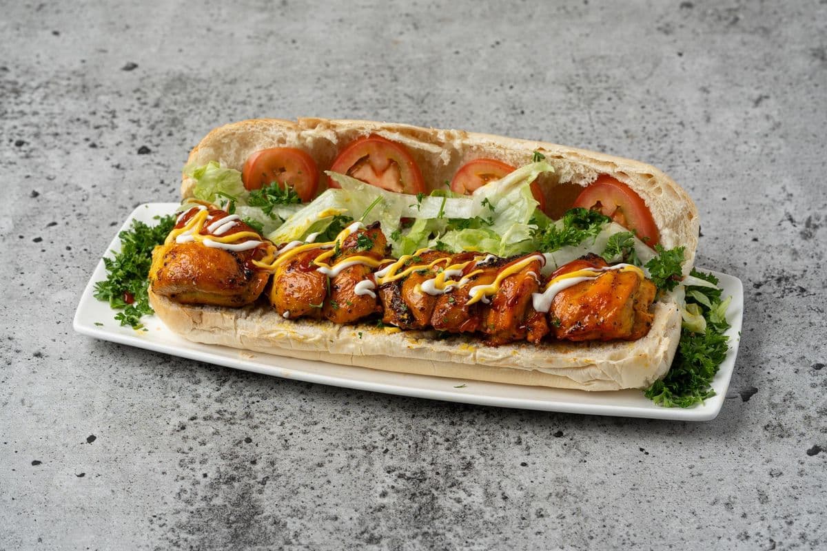 Chicken Leg Kebob Sandwich