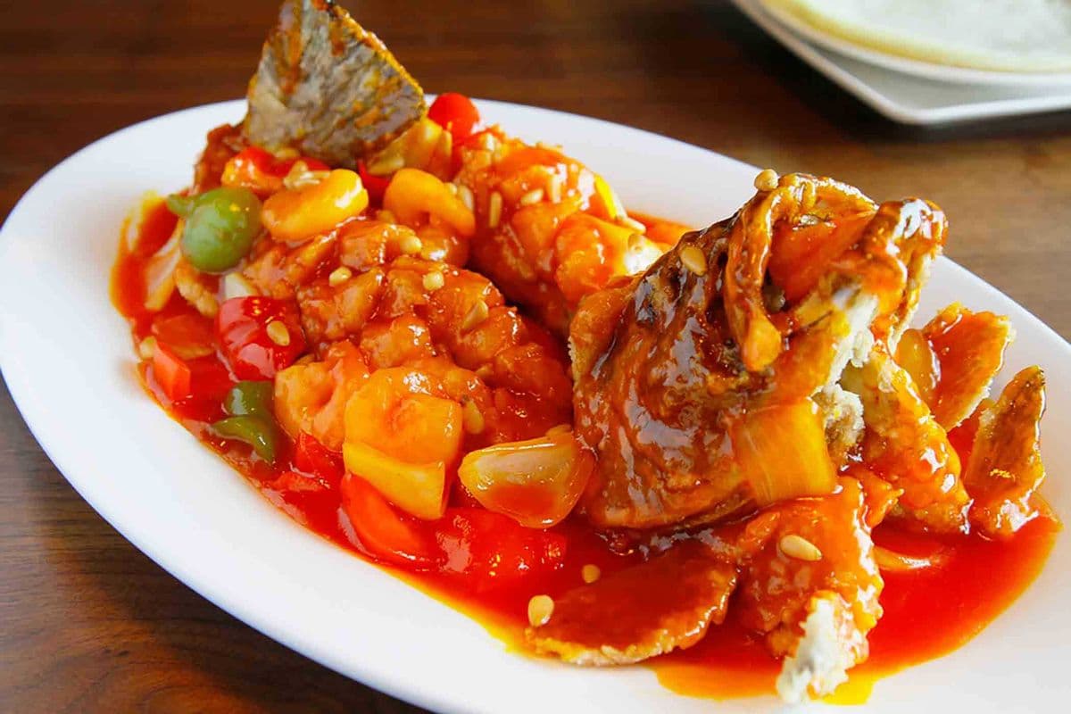 Sweet and Sour Grouper with Pine Nuts 松鼠石斑魚