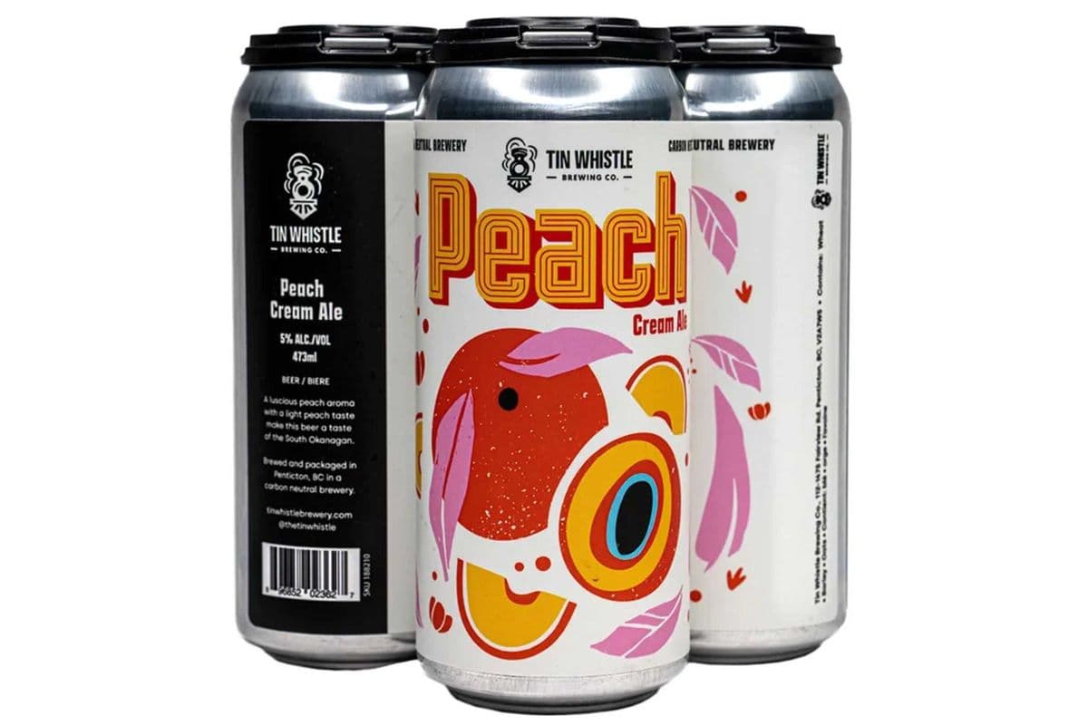 TIN WHISTLE PEACH CREAM ALE 4PK TALL CANS***ON SALE NOW*** (4 x 4PK CANS )