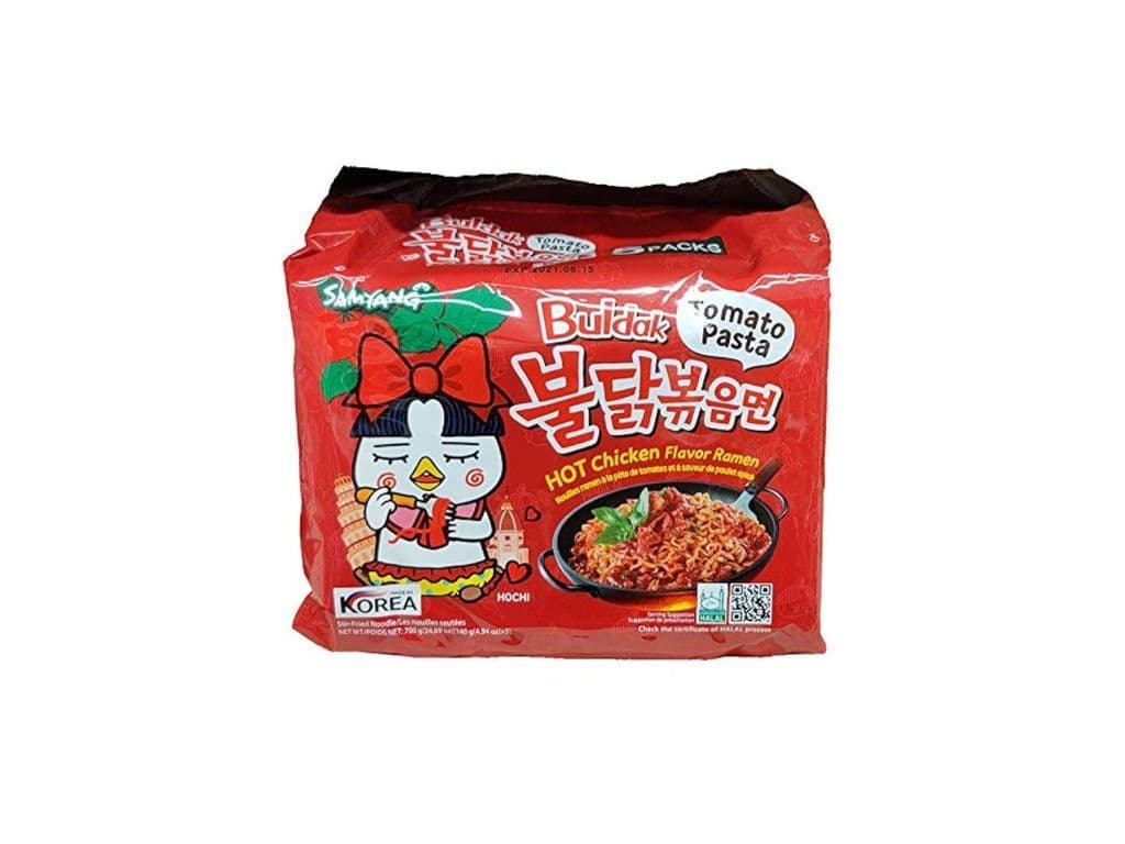 Buldak Tomato Pasta Hot Chicken Ramen (5-Pack)