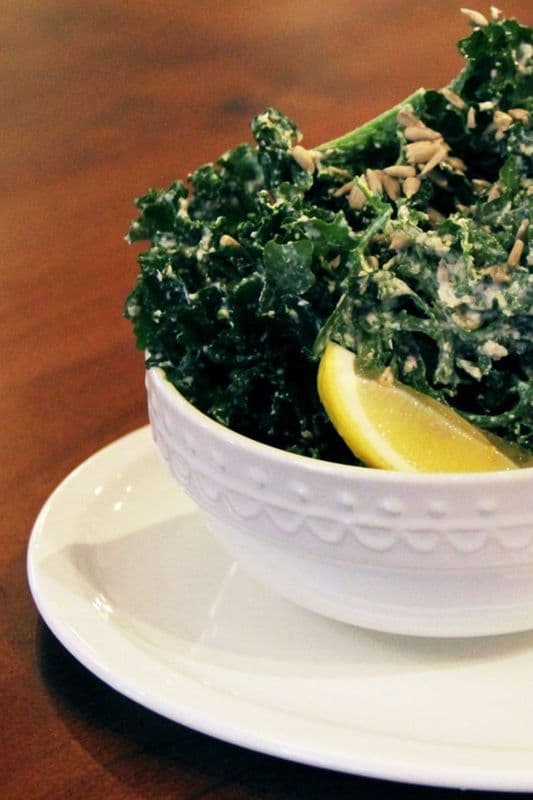 Sunflower Kale Caesar Salad