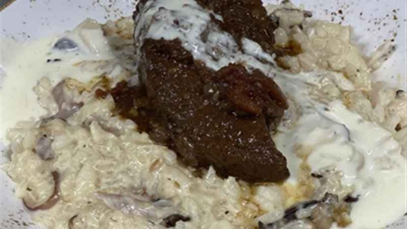 Braised Beef and Wild Mushroom Risotto