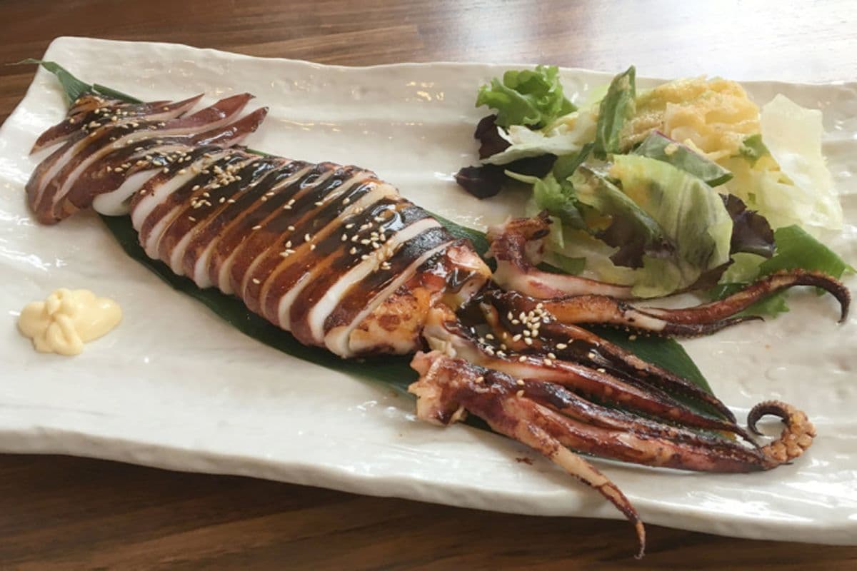 A09. Pan-Grilled Whole Squid with Teriyaki Sauce