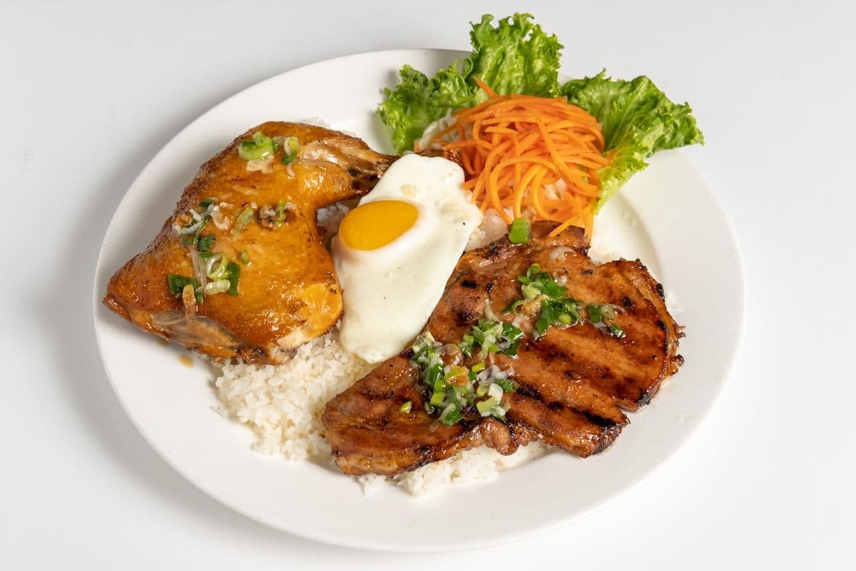 179. Grilled Pork Chop and Chicken on Rice