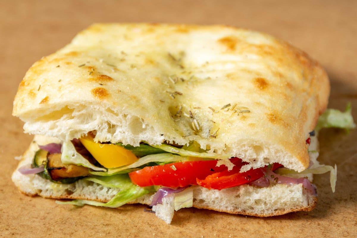 Vegetarian Focaccia Sandwich