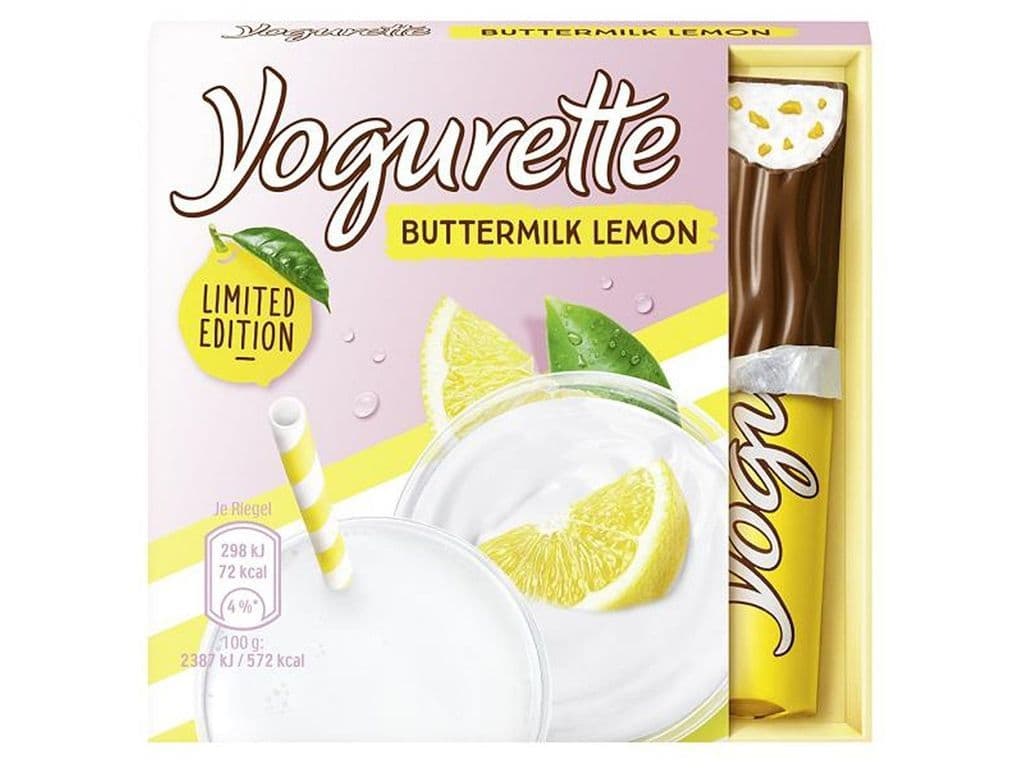 Yogurette Buttermilk Lemon Cream Filled Chocolate Bars 4 Pack 50g
