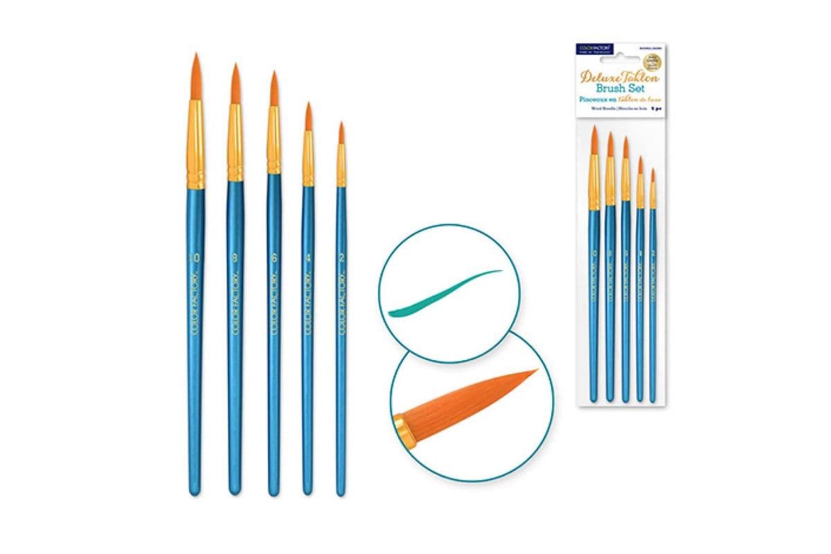 Deluxe Taklon Brush Set: Round x5 [AB320A]