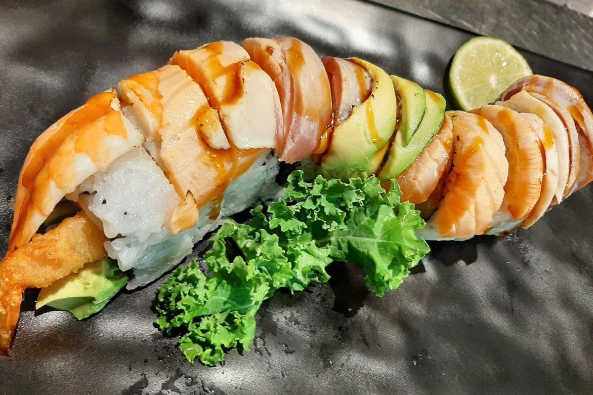 Seared Rainbow Dragon Roll