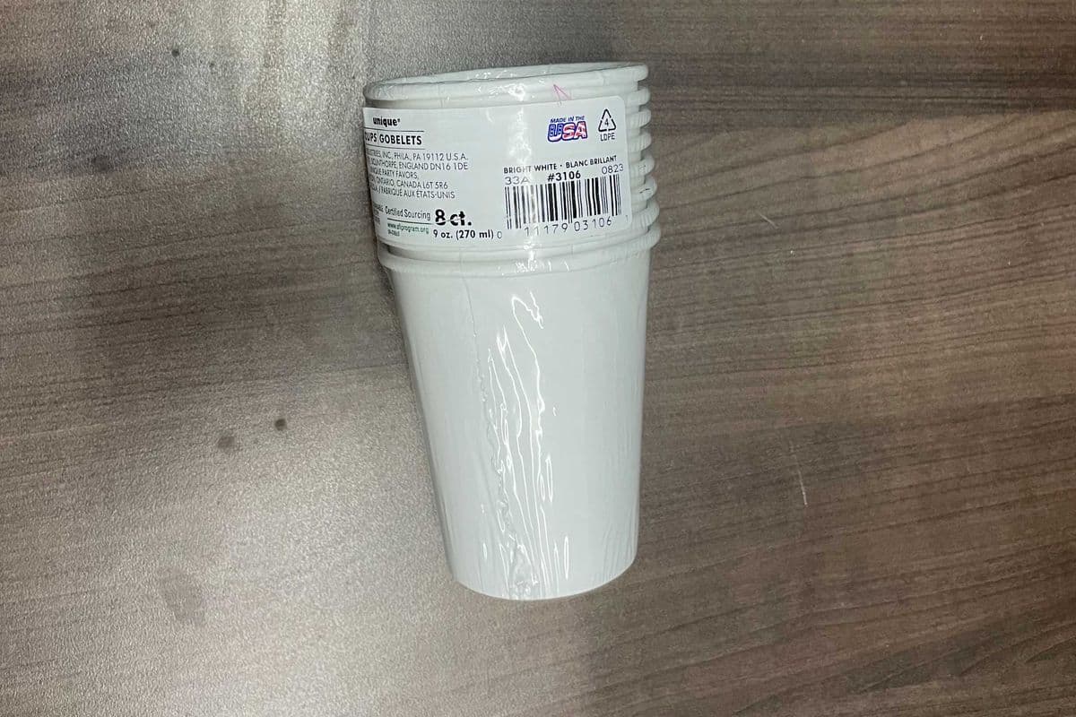 8 Bright White Cups 9oz (9oz x 8)
