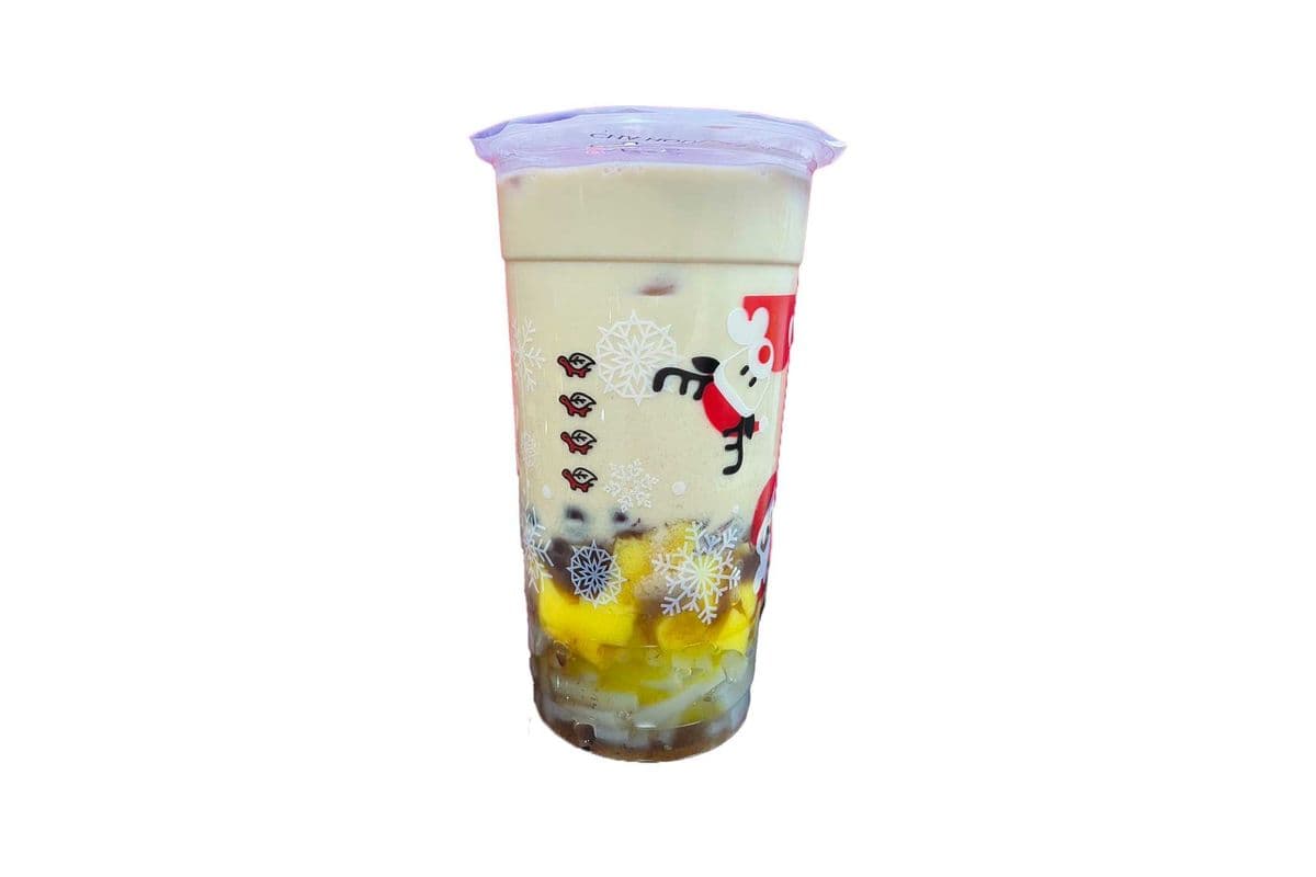 Cha Deluxe Milk Tea with Pearls, Jelly, and Pudding