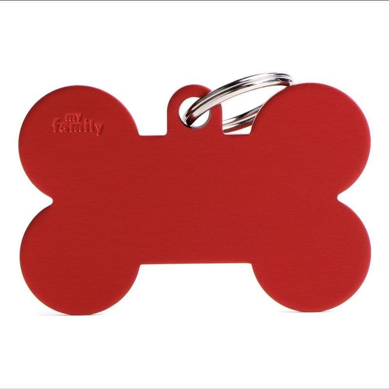 MyFamily Red Bone Aluminum Engraved Tag