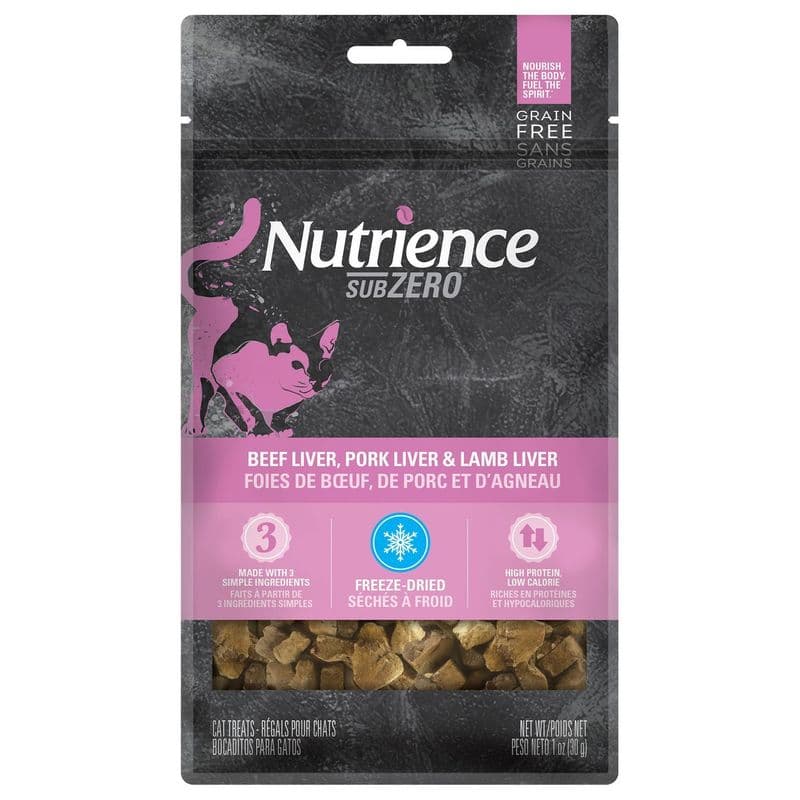 Nutrience Grain Free SubZero Multi Protein Treats - Beef Liver, Pork Liver & Lamb Liver - 30 g (1 oz)