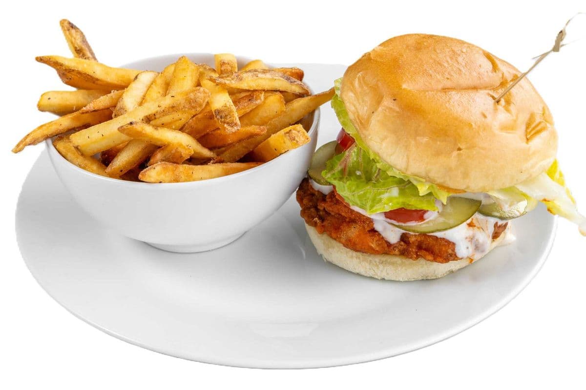 Buffalo Chicken Burger with Fries