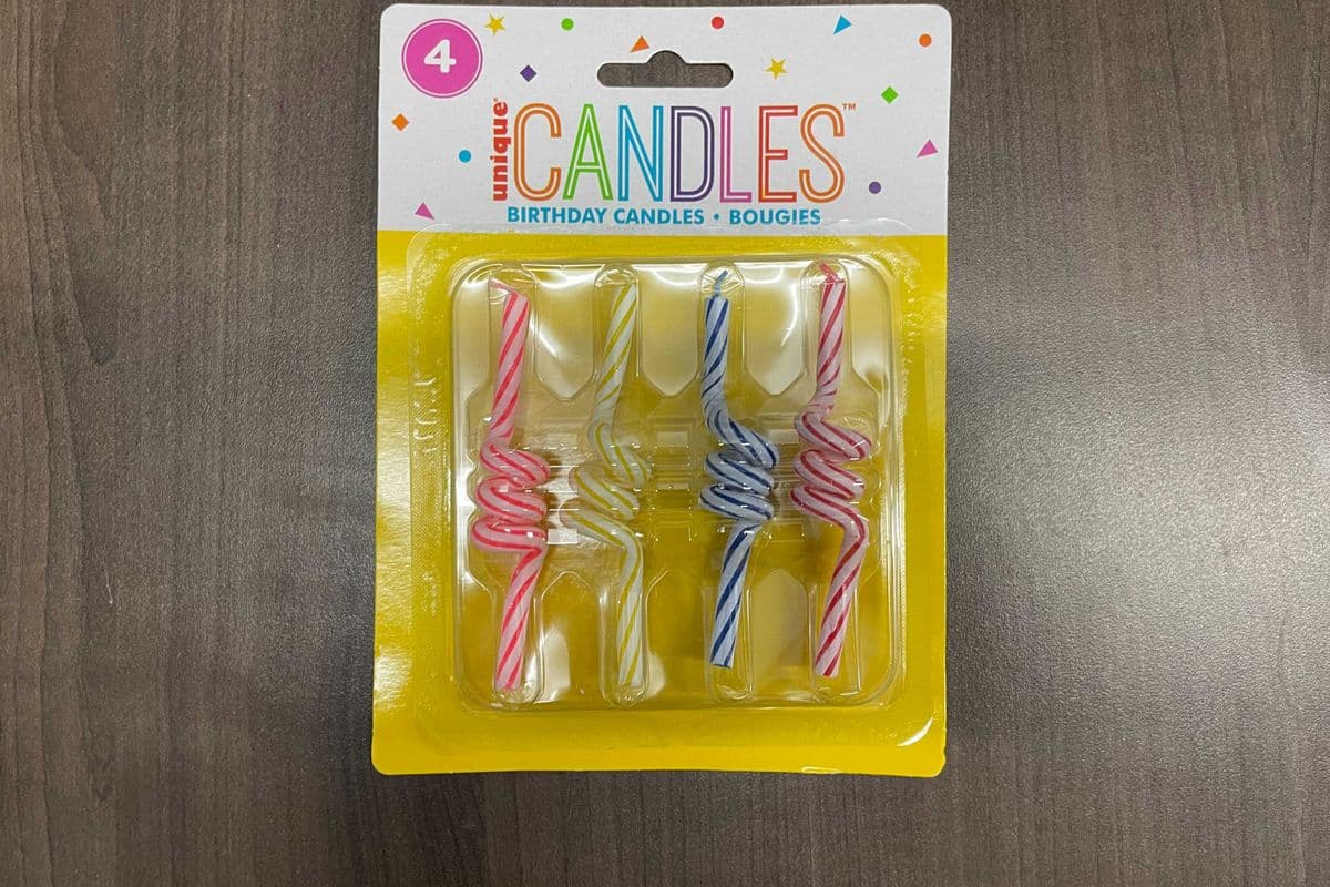 Candle Strip Coil Birthday 4pk