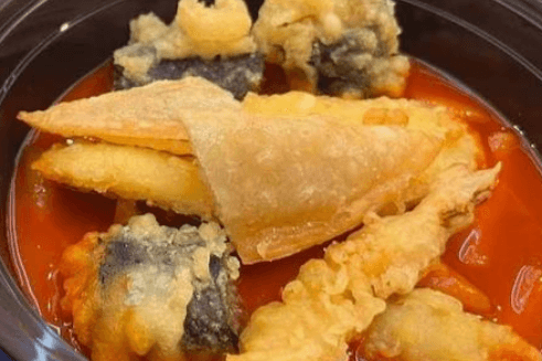 떡,튀 범벅 / Original Tteokbokki (Half) and Assotted Fried (3pcs) Mixed