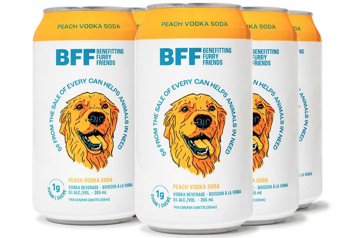 BFF Vodka Soda Peach (6 pack) (6 x 355 ml Cans)