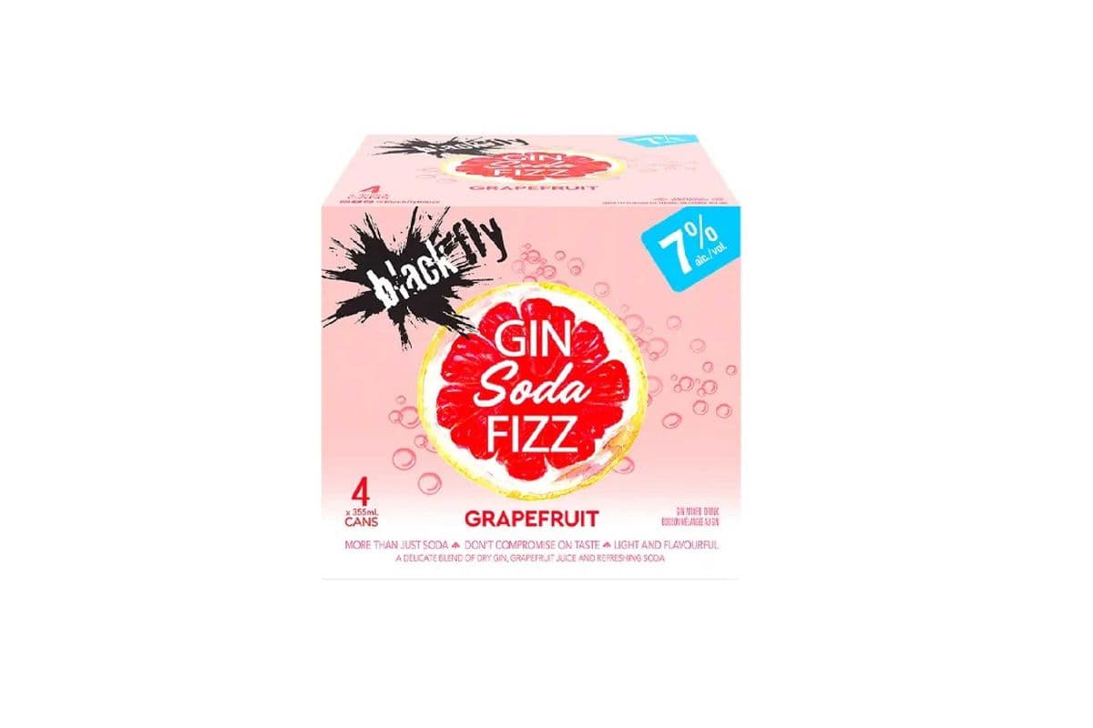 Black Fly Gin Soda Fizz Grapefruit (4 x 355m)