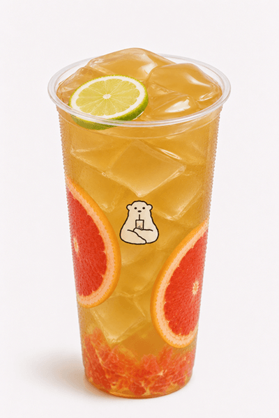 3. Grapefruit Aiyu Fig Jelly Tea / 3. Thé au pamplemousse avec gelée de figue Aiyu
