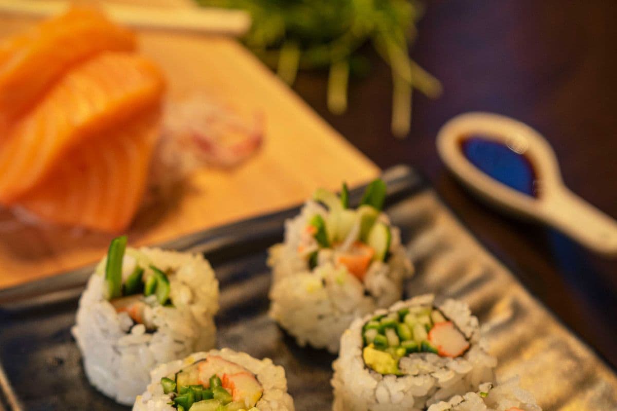 Salmon Sashimi and California Roll Combo