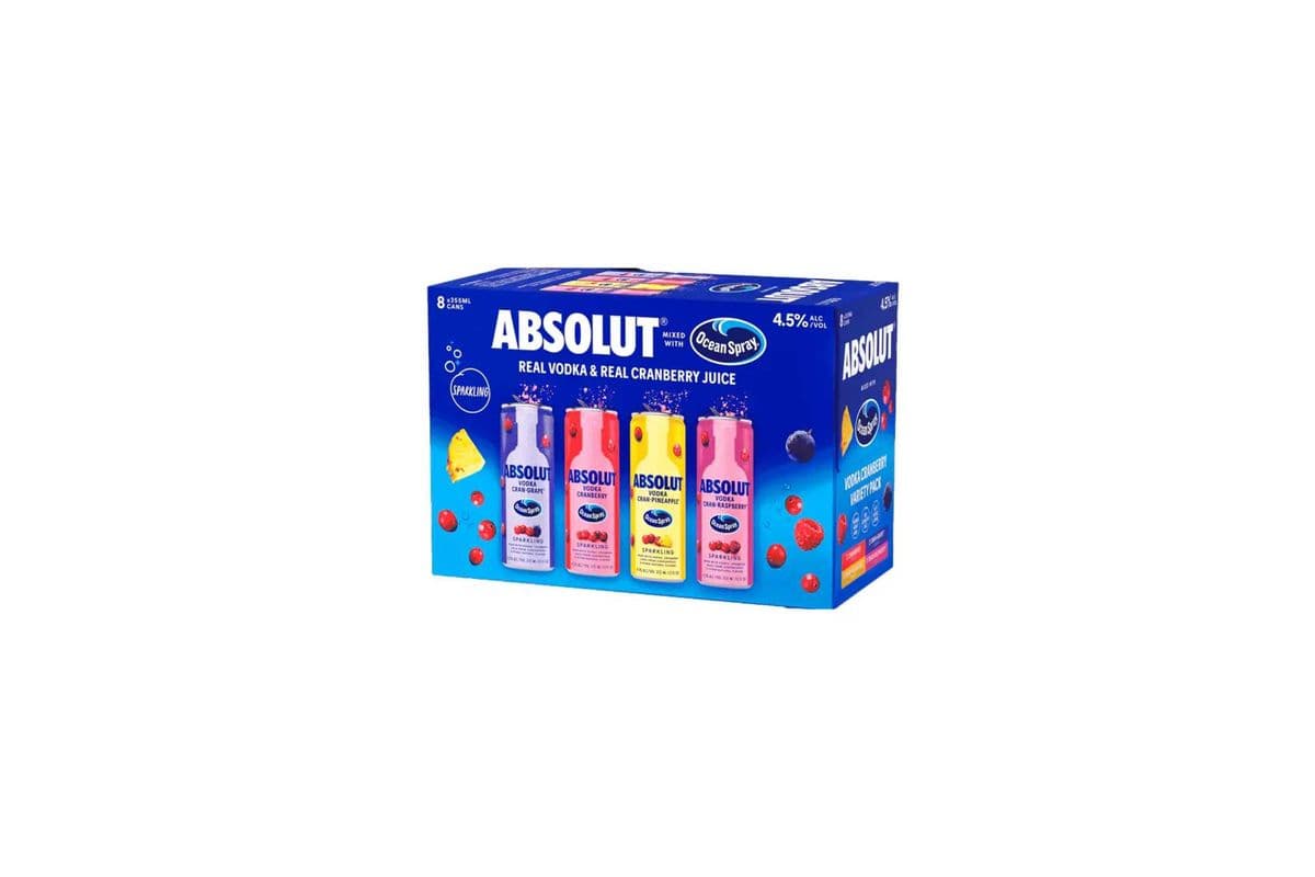 Absolut Ocean Spray Sparkling Vodka Variety Pack (8 x 355ml can)