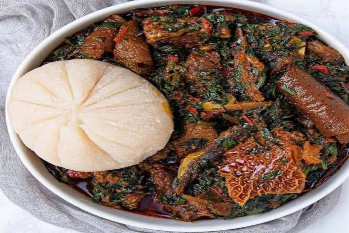 Vegetable Soup with Swallow