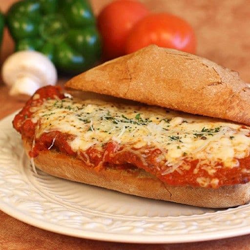 Veal Parmesan Sandwich and Fries