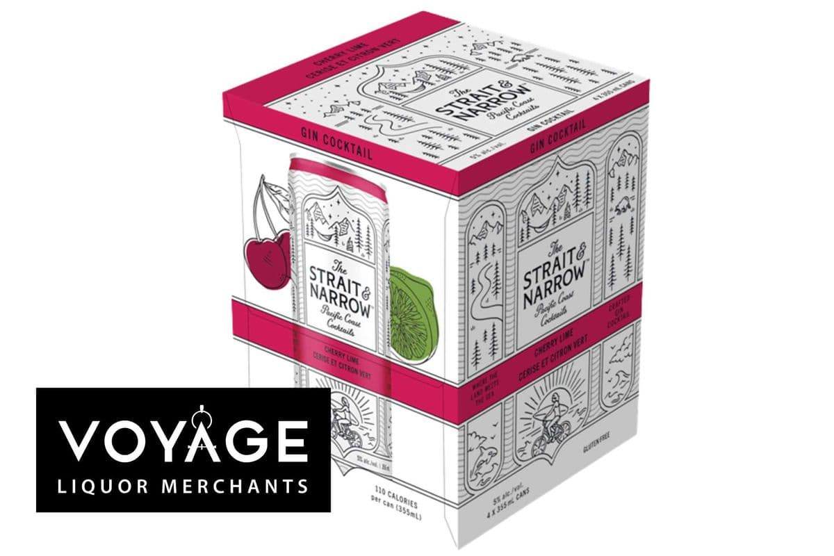 Strait & Narrow Cherry Lime Gin Cocktail (4 x 355ml)