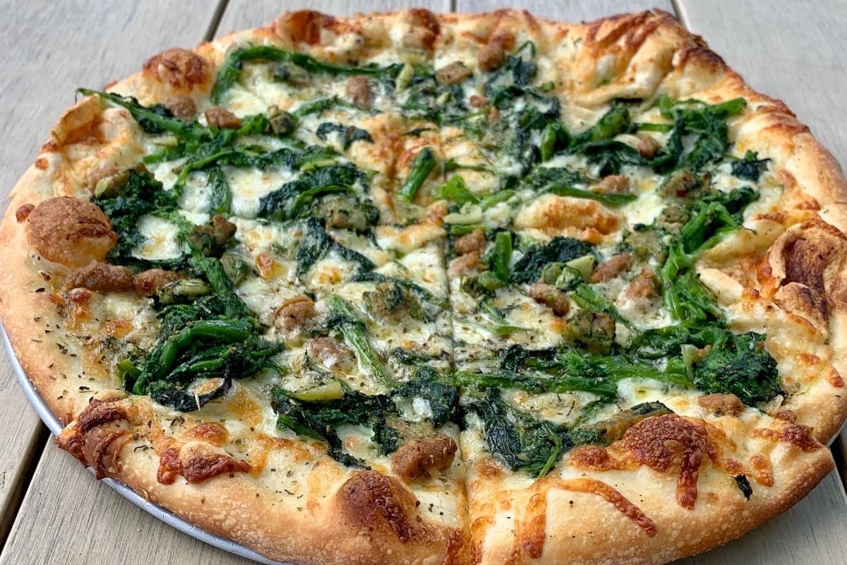 15" Large Sausage and Rapini Pizza