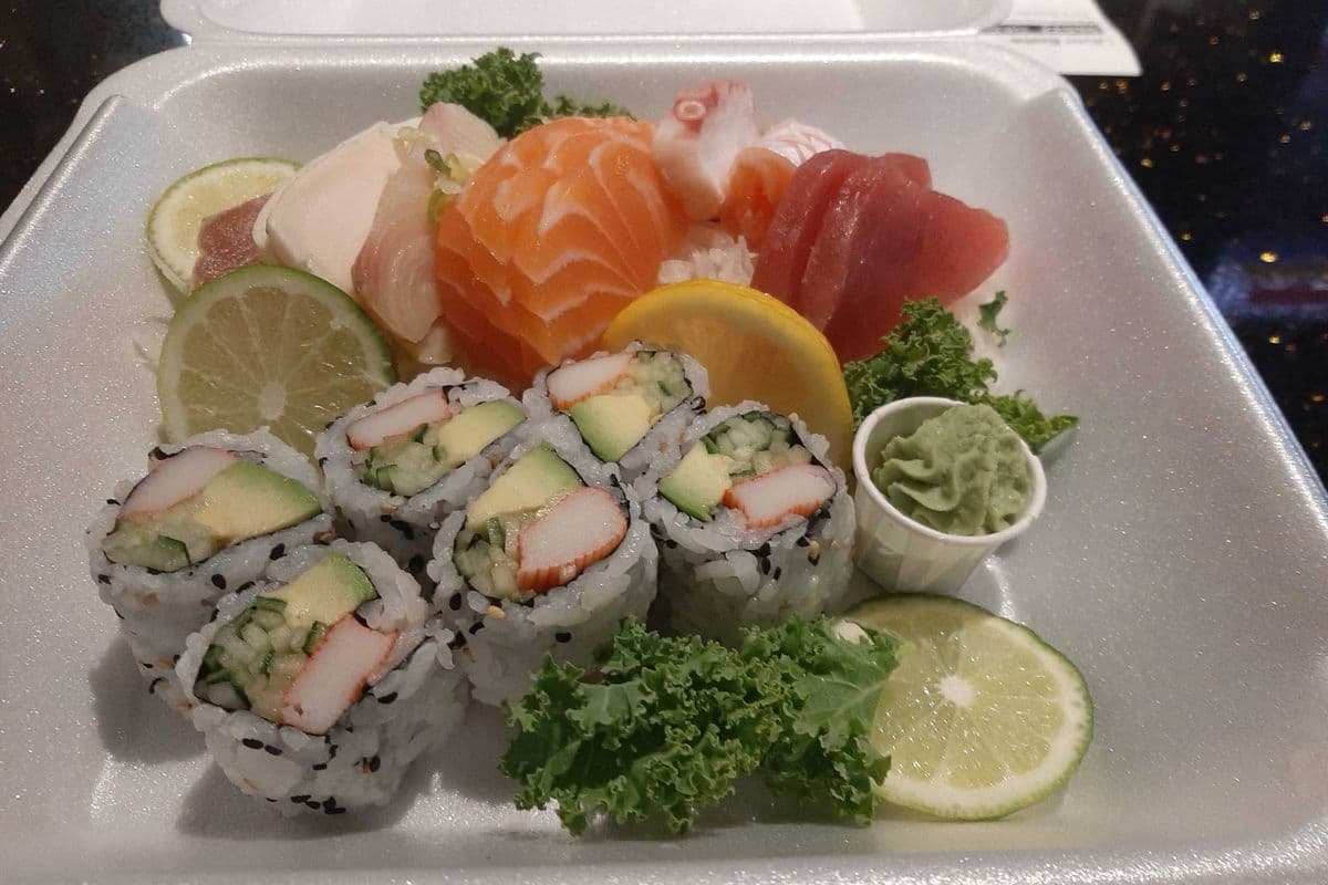 SD1 Sashimi (12 pcs) and California Roll (6 pcs)