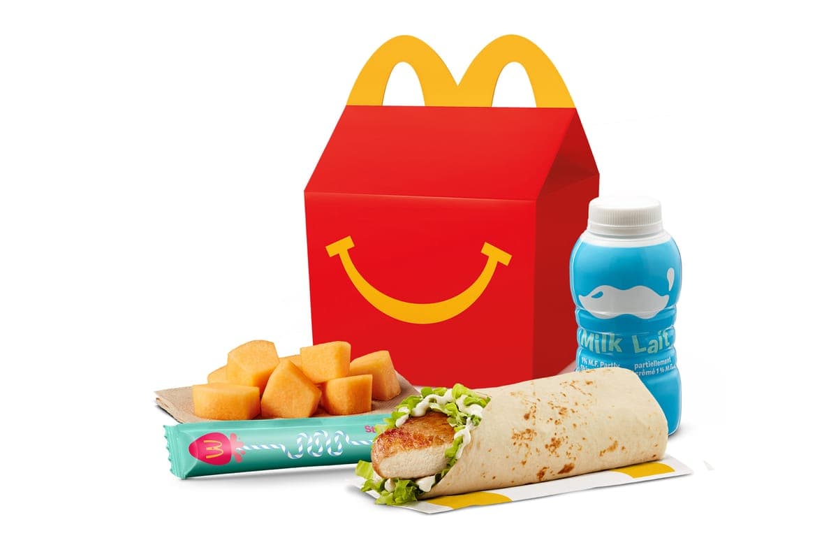 Happy Meal Grilled Chicken Snack Wrap with Cantaloupe Chunks [290-400 Cals]