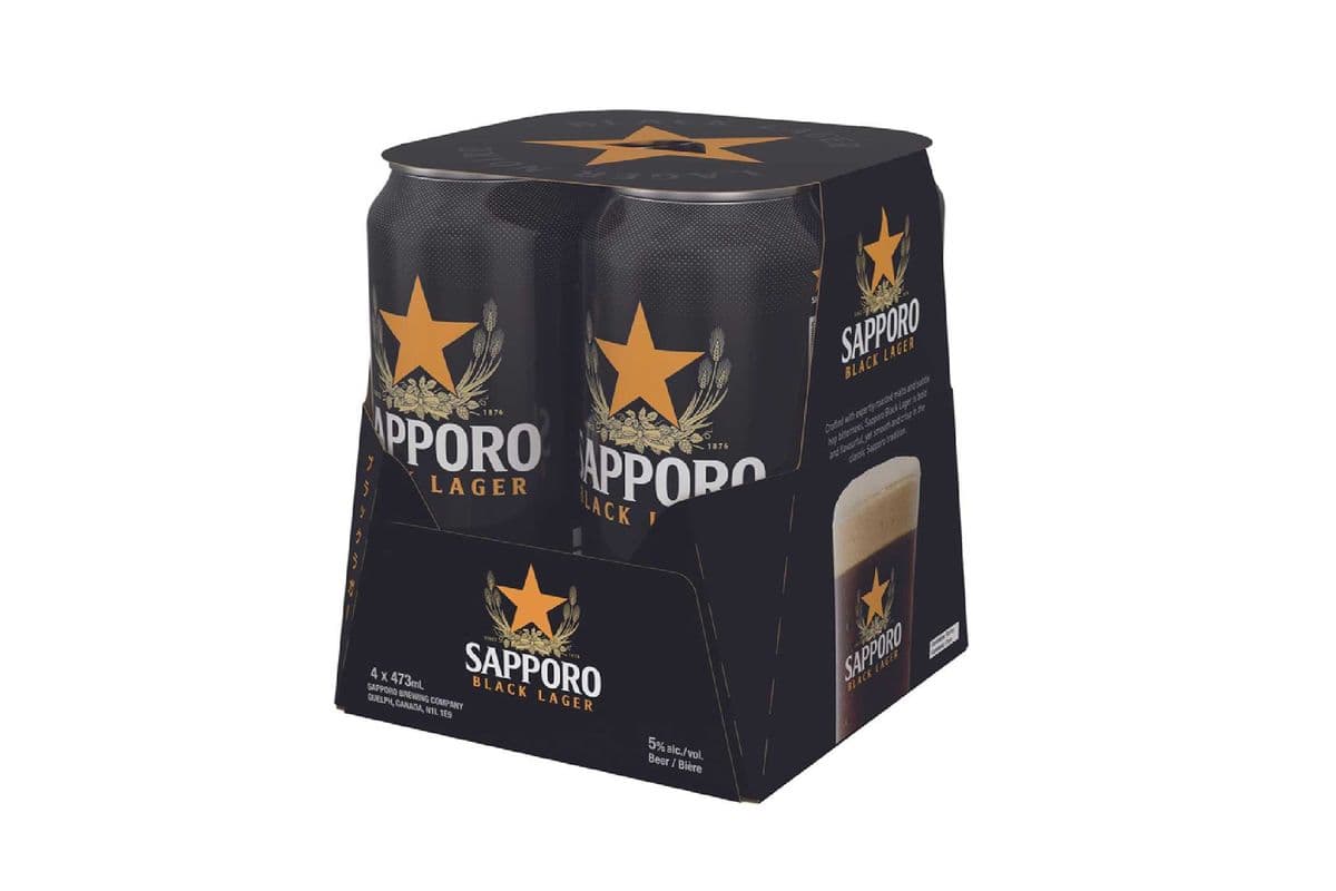 134330. SAPPORO BLACK LAGER (4 x 473ML (CANS))