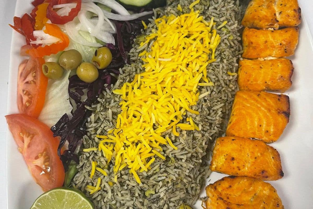 Grilled Salmon With Rice