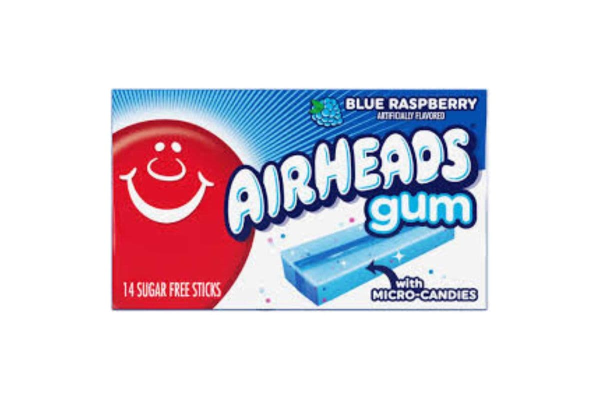 Air Heads Gum Blue Raspberry Sugar Free (14 Sticks)