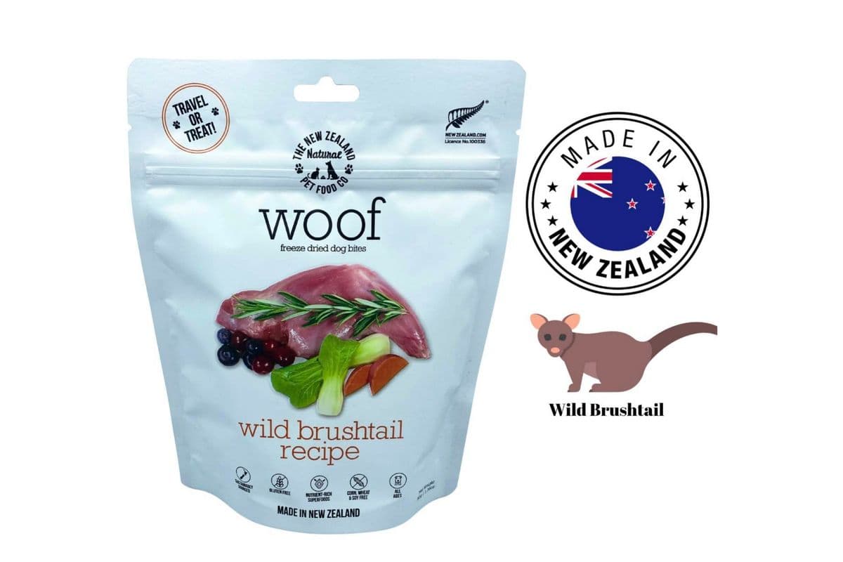 NZPF Woof - Wild Brushtail Freeze Dried Dog Bites (50 g)