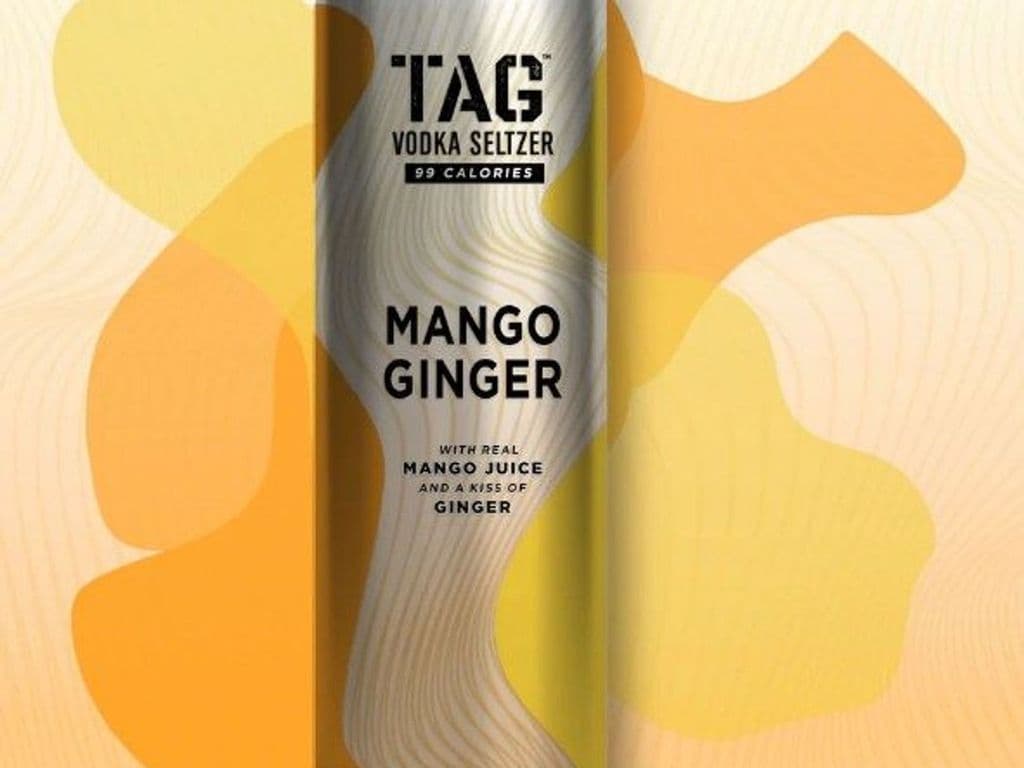 TAG VODKA SELTZER - Mango Ginger - 100% Natural - Zero Preservatives -(4.5% ABV). - 355ml