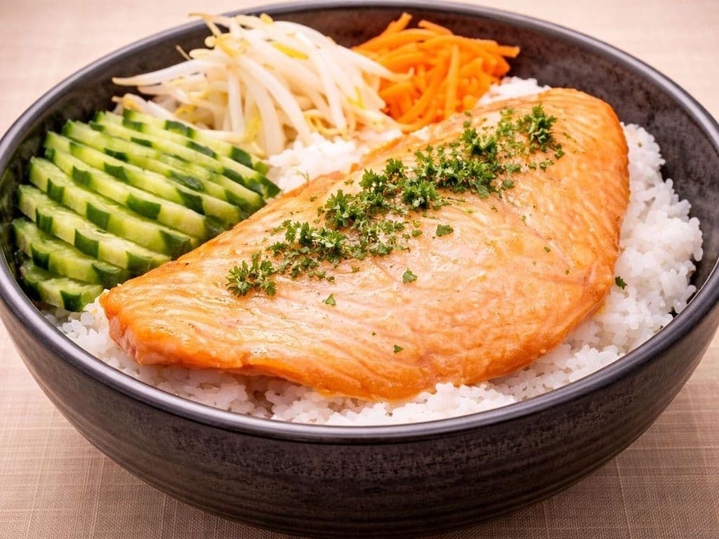 Grilled Salmon Rice Bowl