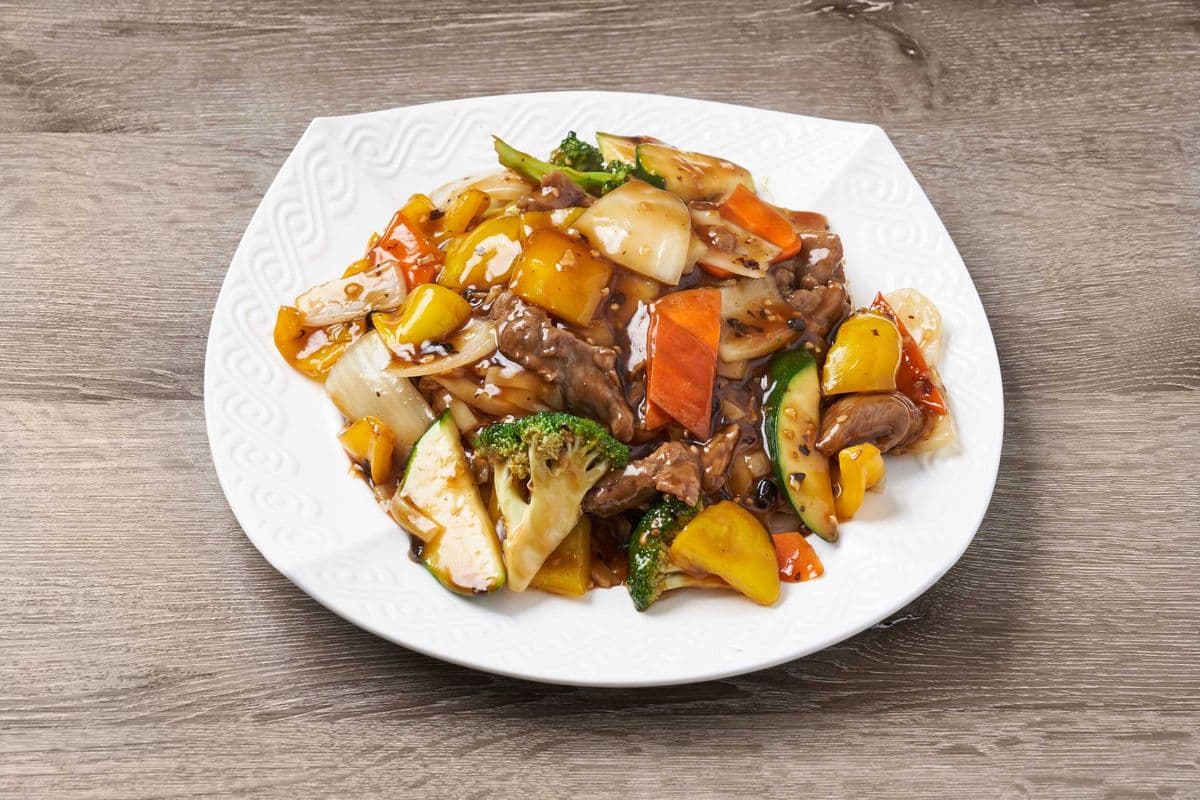 57. Broad Pho Noodle with Beef in Black Bean Sauce