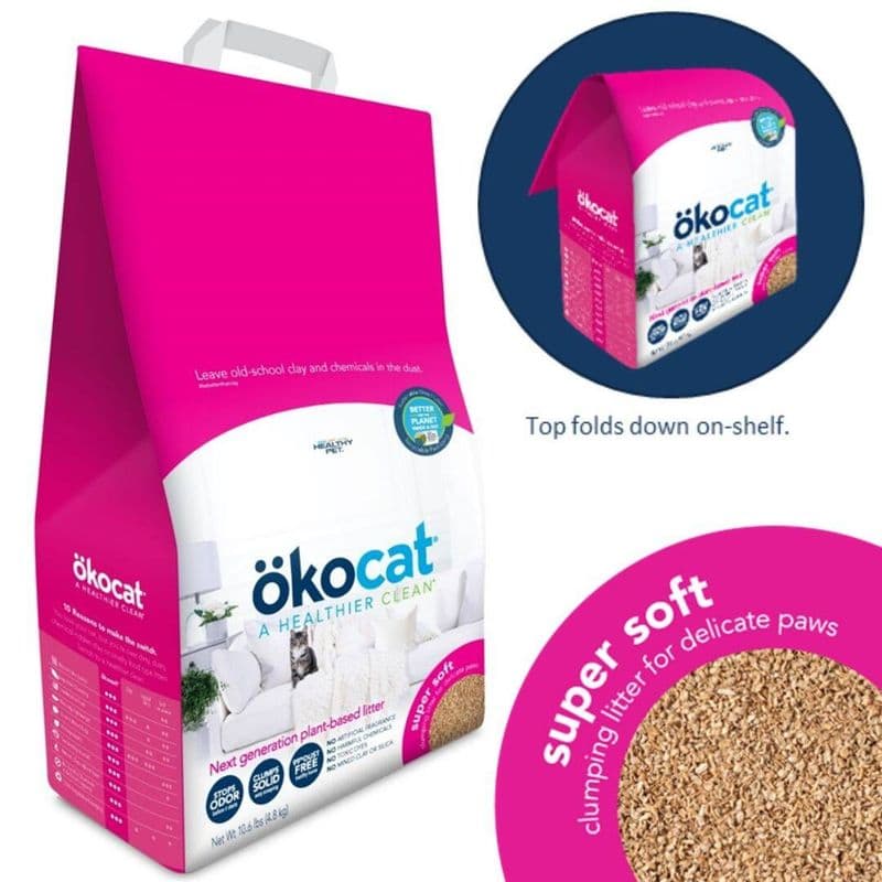 Okocat Super Soft Natural Wood, Clumping - 10.6lbs