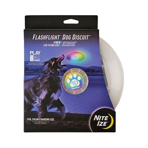Nite Ize Flashlight Dog Discuit LED Flying Disc Dog Toy