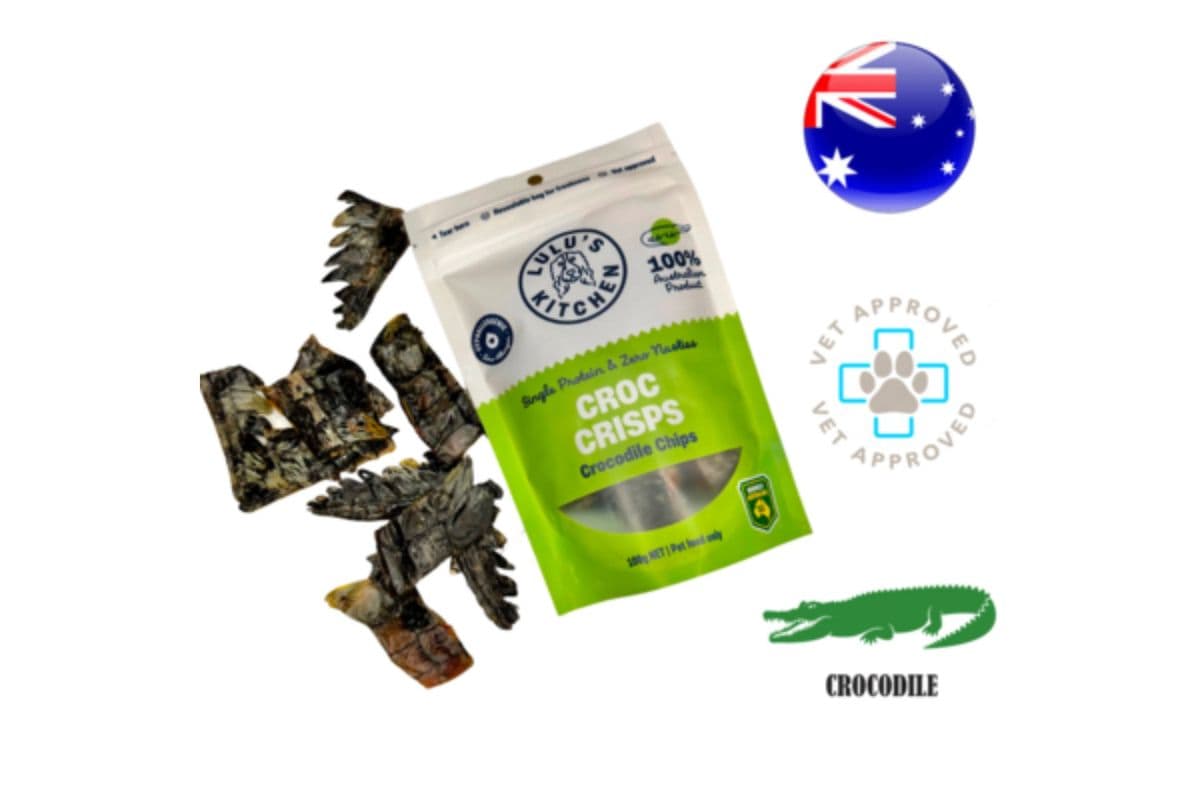 Rover Pet Products Croc Crisps Crocodile Chips Dog Treats (100 g)