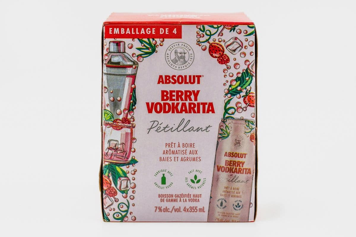 ABSOLUT BERRY VODKARITA COCKTAIL 4PK (1 x 4*355ml)