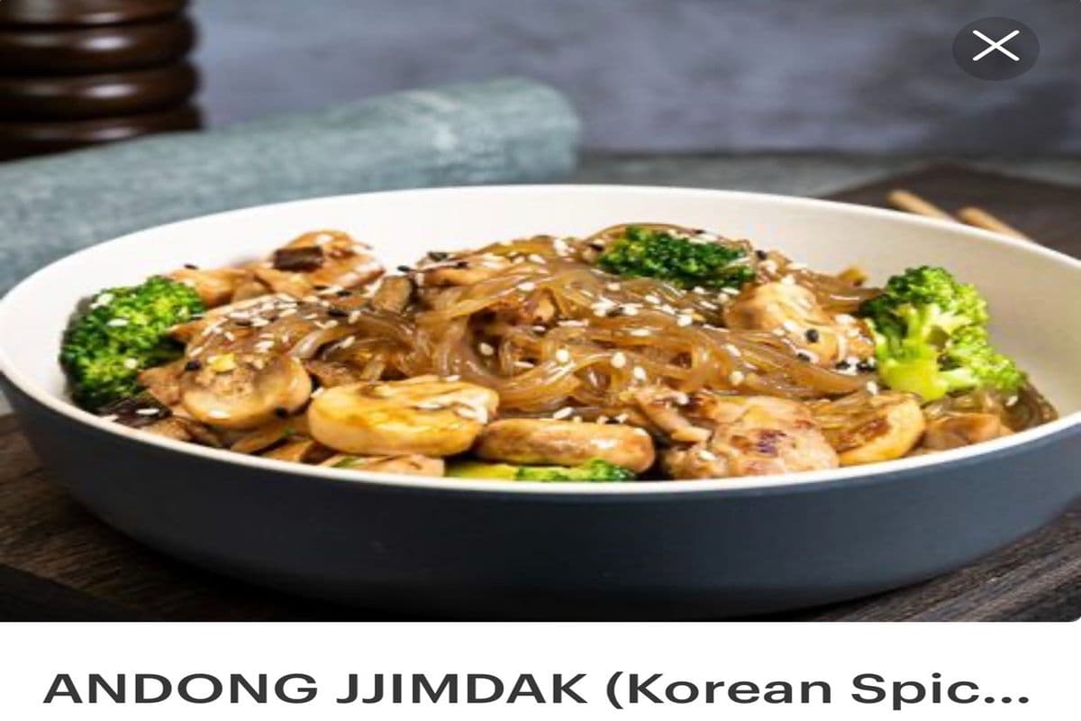 Andong Jjimdalk (Korean Spicy Braised Chicken Pasta)