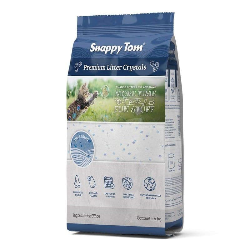 Snappy Tom Natural Blue Crystal Cat Litter - Unscented 4 kg / 8.8 lb
