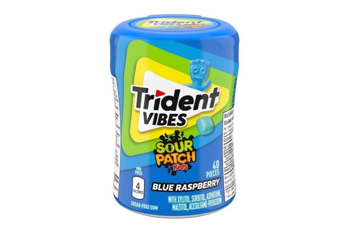 Trident Vibes Sour Patch Kids Blue Raspberry Bottle (40 pieces)