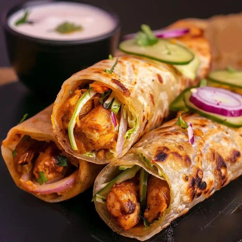 Poulet Kathi Roll Combo   Chicken Kathi Roll Combo / Poulet Kathi Roll Combo   Chicken Kathi Roll Combo