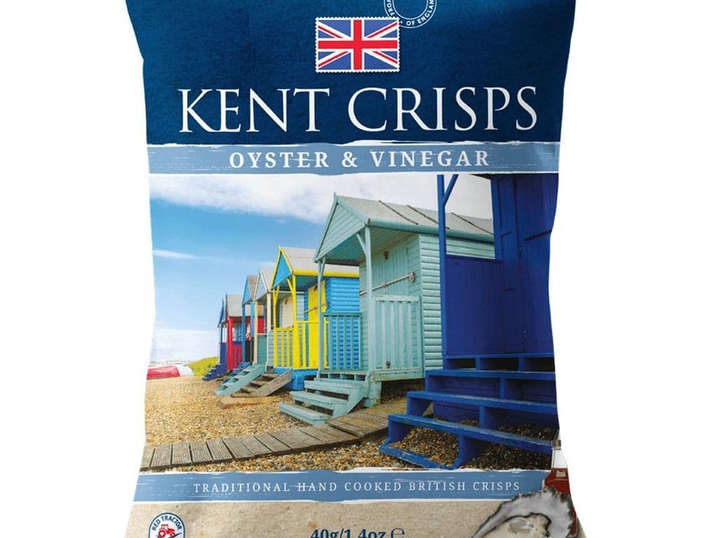 Kent Crisps Oyster and Vinegar Seafood Crisps UK 40g Chips 