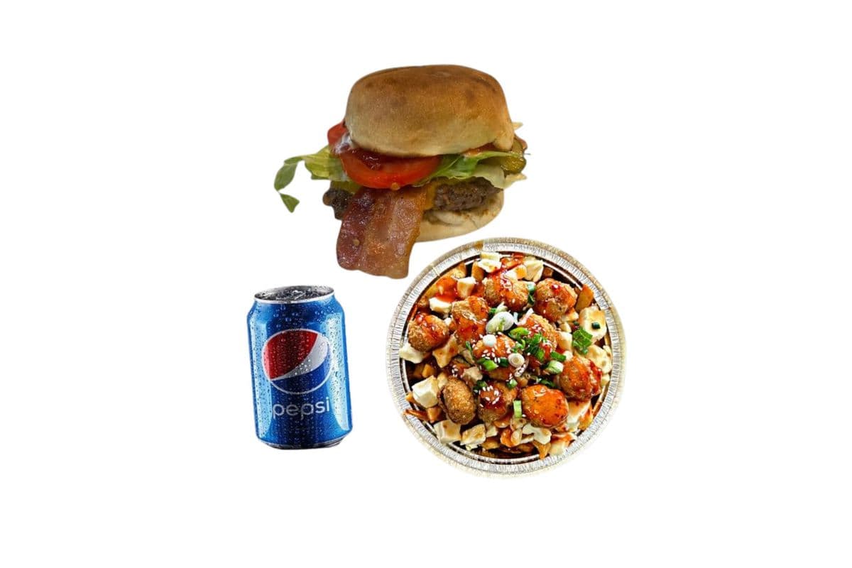 Trio Cheeseburger bacon et poutine.