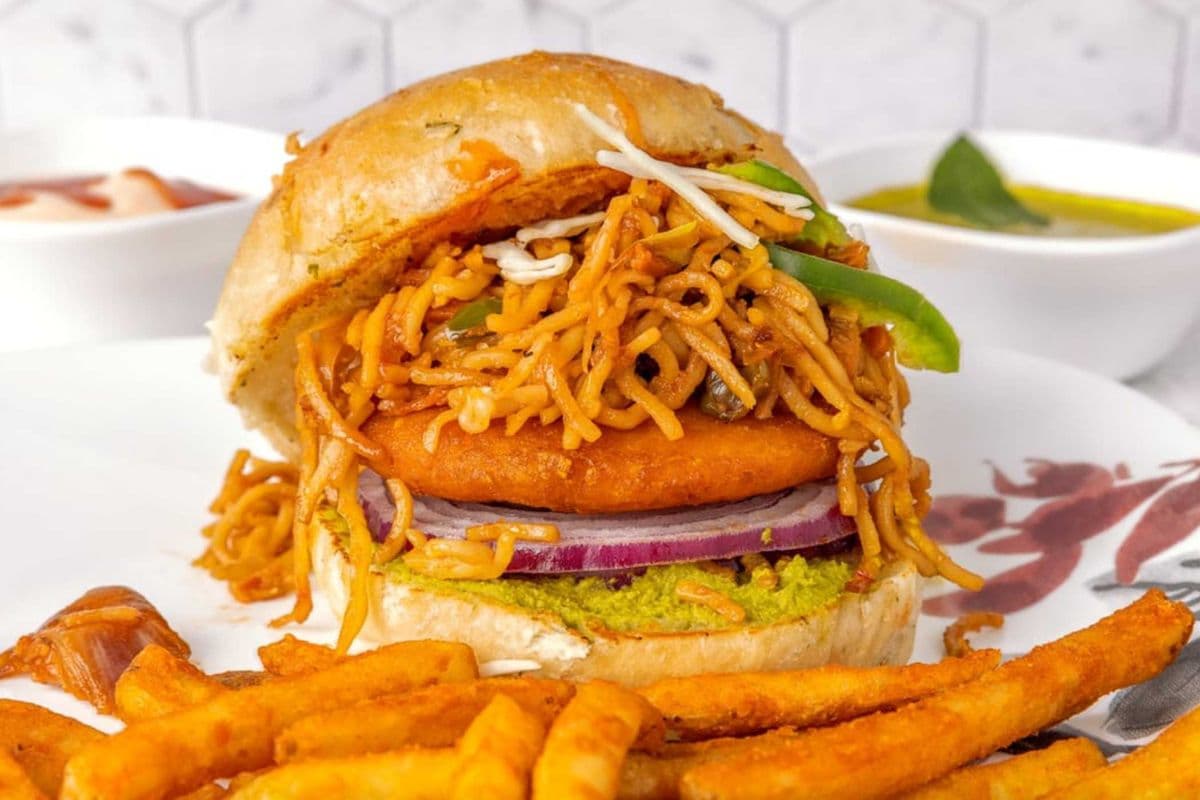 Noodle + Desi Tikki Burger